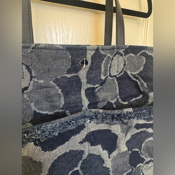 NOT 4sale Kate Spade Sam Blue Denim Floral Shoulder Tote Bag - Picture 3 of 12